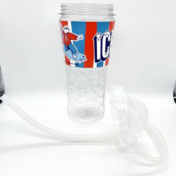 ICEE Polar Bear Mascot Reusable Transparent Cup with Lid Flex Straw Collectible - Picture 8 of 12